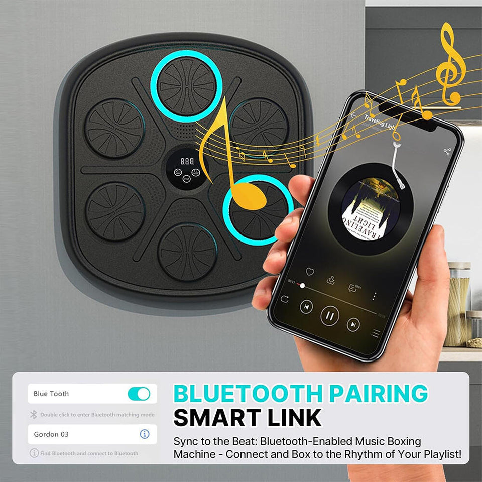 Máquina De Boxeo Electrónica con 2 Guantes Bluetooth Y Carga USB